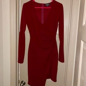 Wine colored asymmetrical dress